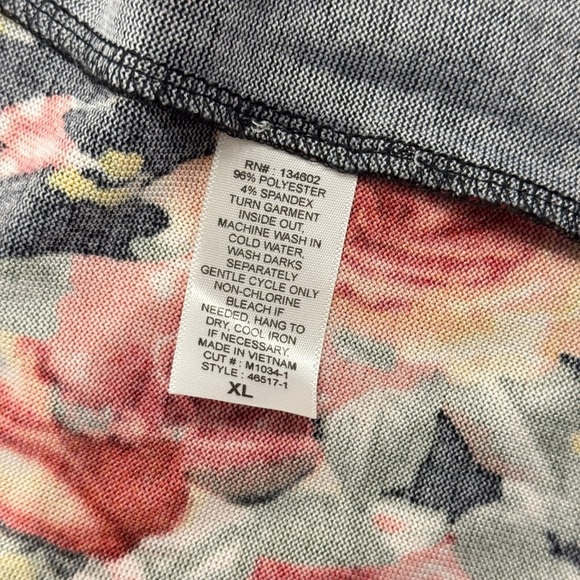 Anthropologie MAUVE Open Front Sweater – Black Floral • Batwing Sleeves Size XL - Picture 5 of 6